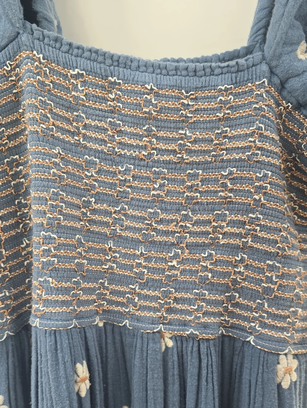 Free People blue smocked